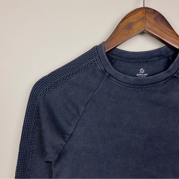 Aerie Offline Big Chill Seamless Long Sleeve Crop Top - Picture 4 of 7